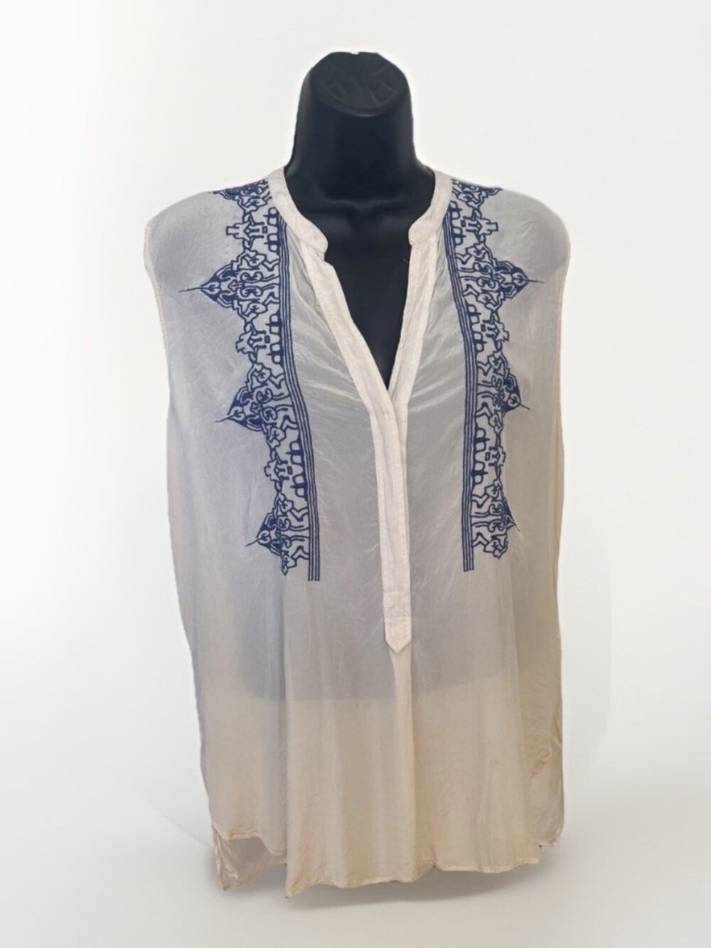 Women's Plenty by Tracy Reese Blouse Tunic Top Embroidered